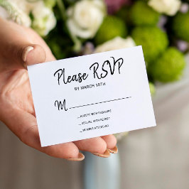 Cartão De Informações RSVP de casamento de script de tipografia simples 