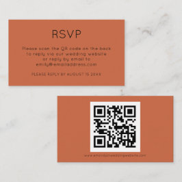 Cartão De Informações RSVP de Casamento de Terracotta com Código QR Mini