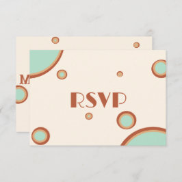 Cartão De Informações RSVP de Casamento dos Círculos Aqua Modernos 70s