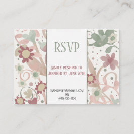 Cartão De Informações RSVP de Casamento Elegante de Inspirividade Floral