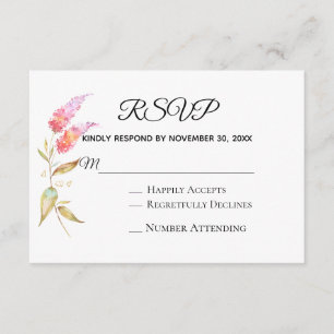 Cartão De Informações *~* RSVP de Casamento Floral Dourado Elegante Mode