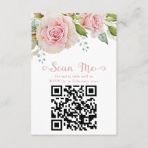 RSVP de Casamento Floral Rosa QR
