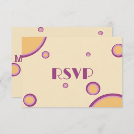 Cartão De Informações RSVP de Casamento Laranja Roxo Púrpura Moderna do