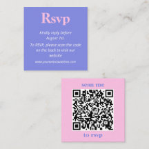RSVP de Casamento Lilac Azul e Rosa Minimalista