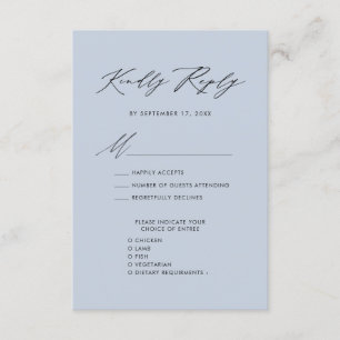 Cartão De Informações RSVP de Casamento Minimalista do Script Elegante A