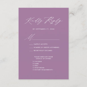 Cartão De Informações RSVP de Casamento Minimalista do Script Elegante M