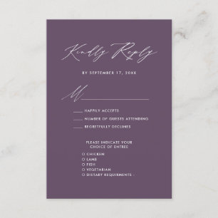 Cartão De Informações RSVP de Casamento Minimalista do Script Elegante M