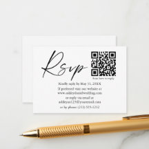 RSVP de Casamento QR do Script de Tinta de Caligra
