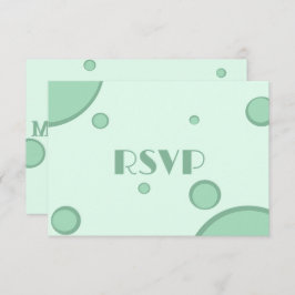 Cartão De Informações RSVP de Casamento Retroativo do Groovy Verde Diver