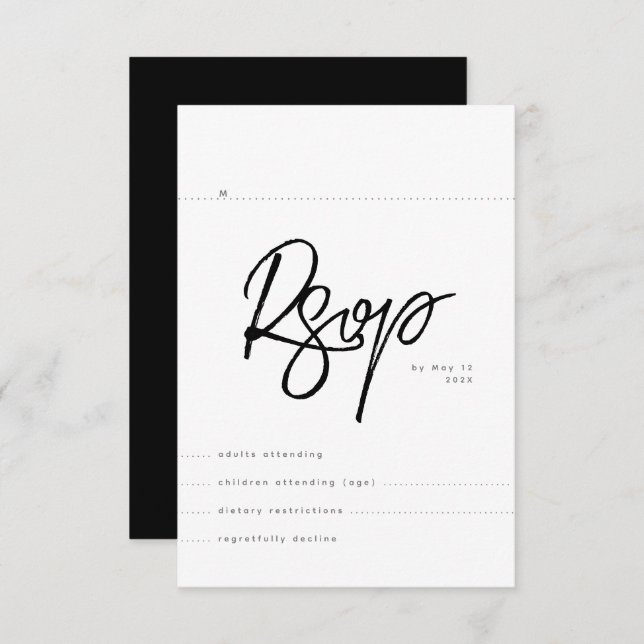 Cartão De Informações RSVP de Casamento Simples (Frente/Verso)