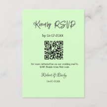 RSVP de casamento simples código QR simples