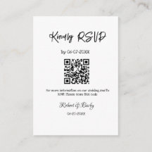 RSVP de casamento simples código QR simples