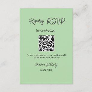 Cartão De Informações RSVP de casamento simples código QR simples