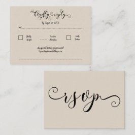 Cartão De Informações RSVP de Casamento Tradicional de Script de Calliog