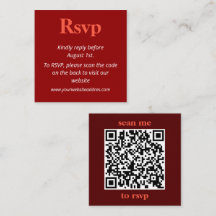RSVP de Casamento Vermelho de Cereja Minimalista