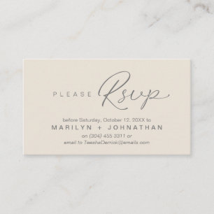 Cartão De Informações RSVP de Casamento via Telefone ou resposta por e-m