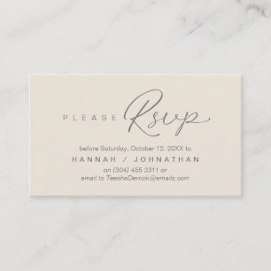 Cartão De Informações RSVP de Casamento via Telefone ou resposta por e-m