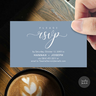 Cartão De Informações RSVP de Casamento via Telefone ou resposta por e-m
