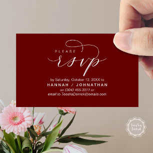 Cartão De Informações RSVP de Casamento via Telefone ou resposta por e-m