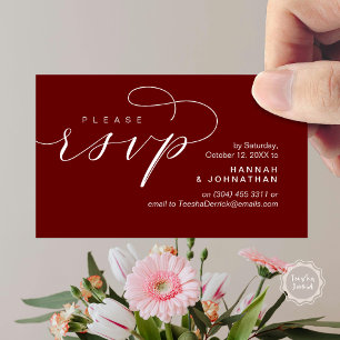 Cartão De Informações RSVP de Casamento via Telefone ou resposta por e-m