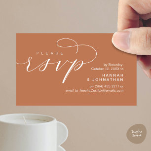 Cartão De Informações RSVP de Casamento via Telefone ou resposta por e-m