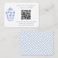RSVP de Chá de panela de código QR branco e azul c