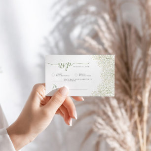 Cartão De Informações RSVP de Chá de panela Floral Minimalista da respir