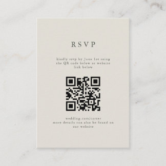 Cartão De Informações RSVP de Código QR de Casamento Moderno de Serif El