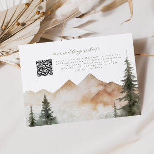 Cartão De Informações RSVP de Código QR de Casamento Rustic Mountain