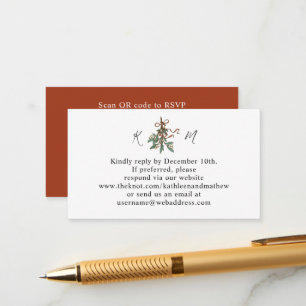 Cartão De Informações RSVP de Código QR de Feriado Simples de Mistura