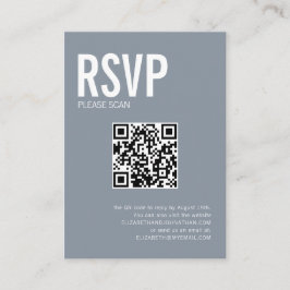 Cartão De Informações RSVP de Código QR do Site de Casamento de Tipograf