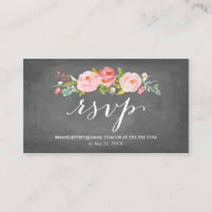 Cartão De Informações RSVP de Correio Eletrônico de Casamento Floral do 