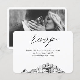 Cartão De Informações RSVP de Desenho Minimalista de Casamento Memphis