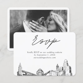 Cartão De Informações RSVP de Desenho Minimalista do Casamento de Buffal