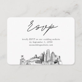 Cartão De Informações RSVP de Desenho Minimalista do Casamento de Miami
