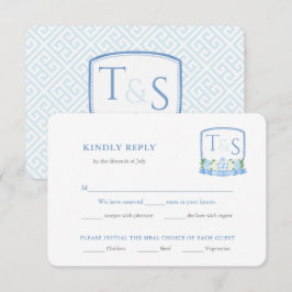 Cartão De Informações RSVP De Escolha De Refeições De Casamento Branco E