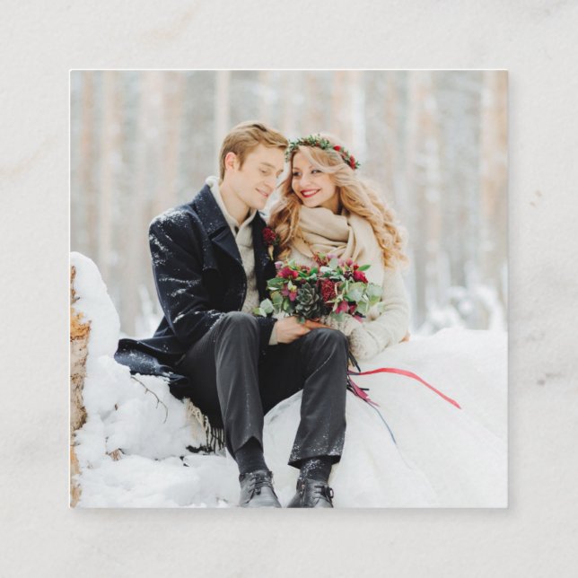 Cartão De Informações RSVP de Fotografia de Código QR (Verso)