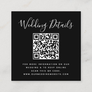Cartão De Informações RSVP de Fotografia de Código QR