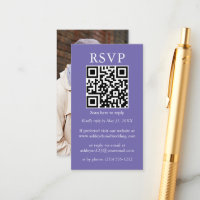RSVP de Fotografia de QR de Casamento Simples Mini