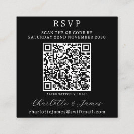 Cartão De Informações RSVP de Fotografias a Preto e Branco do Código QR
