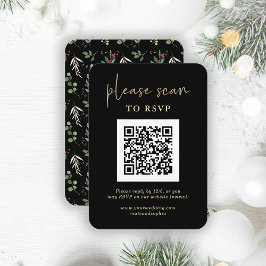 Cartão De Informações RSVP de Natal com código QR | Grandeza