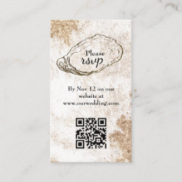 Cartão De Informações RSVP de Praia Mínima Moderna de Ostras de Aquarela