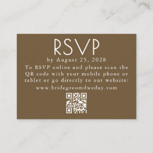 Cartão De Informações RSVP de QR de Casamento Minimalista Moderno Castan