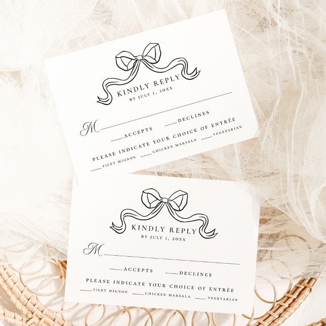 Cartão De Informações RSVP de Refeição de Casamento de Arco Negro da Ele (Criador carregado)