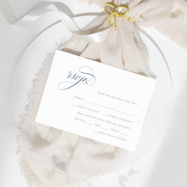 Cartão De Informações RSVP de repouso de vedação azul (Criador carregado)