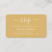 RSVP de Script Simples Dourado e Branco Moderno