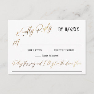 Cartão De Informações RSVP de Solicitação de Música Simples de Manuscrit