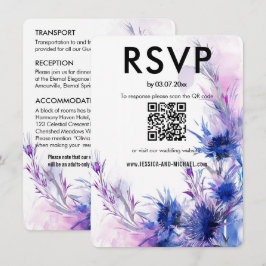 Cartão De Informações 💍 RSVP + DETAILS Cornflower Reverie