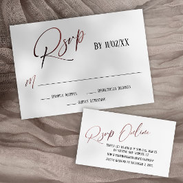 Cartão De Informações RSVP Elegante de manuscrito Dourado Faux Rosa