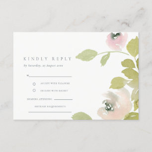 CARTÃO DE INFORMAÇÕES RSVP FLORAL DE CASAMENTO FLORAL DE COR DE ÁGUA PS